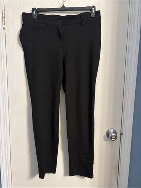 89th & Madison Black Straight-Leg Stretch Pants
